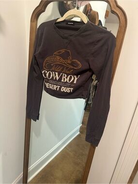 Cowboy Graphic Cropped shirt Wild West small